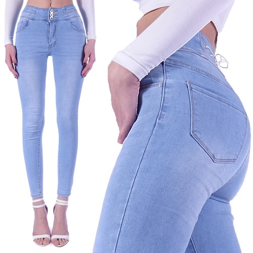 Damen röhrenjeans mid waist - röhrenjeans,