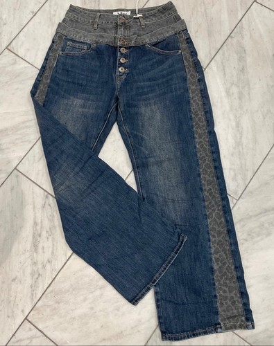 Leo print damen jeans hose - damen,